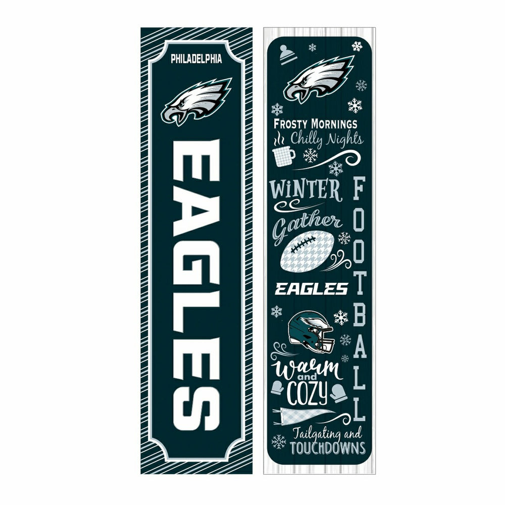 46" Double Sided Leaner, Philadelphia Eagles, Winter Seasonal, NFL, Home