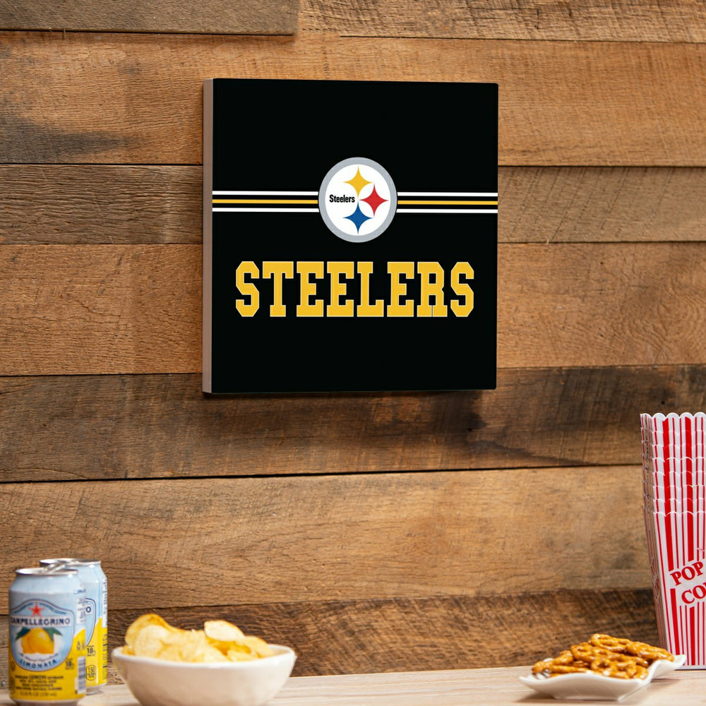 Pittsburgh Steelers Wood Wall Sign, 12x12, NFL, Home
