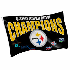 Pittsburgh Steelers 6X Superbowl Champions Football 3x5 Flag, NFL, Home