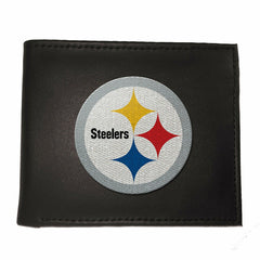 Pittsburgh Steelers Black Bi-Fold Embroidered Wallet w/ RFID Blocking, NFL, Home