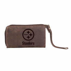 Wristlet Wallet, Brown, Pittsburgh Steelers, NFL, Home