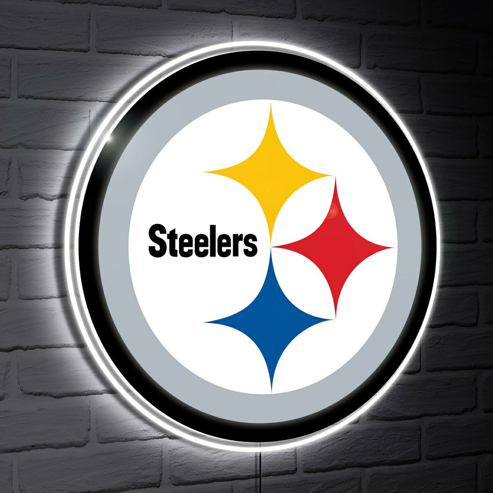 Pittsburgh Steelers LED Wall Decor, Glazelite, Logo, NFL, Home