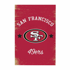 San Francisco 49ers Wood Wall Sign, 16x24, NFL, Home