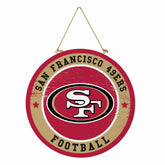 San Francisco 49ers Round Door Décor with Hanging Rope, 18x18, NFL, Home