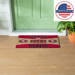28" x 16" PVC Trapper Mat, Come Back with Tickets, San Francisco 49ers, NFL