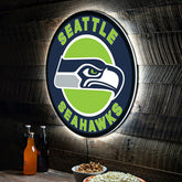 LED Wall Decor, Round, Seattle Seahawks, NFL, Home
