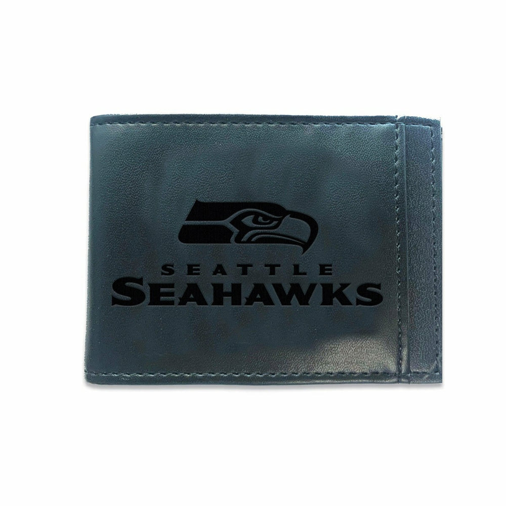 Front Pocket Wallet w/ RFID Blocking, Seattle Seahawks, Black, NFL, Home