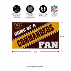 Washington Commanders, PVC Mat COLOR, Home of a Fan, NFL