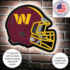 LED Wall Decor, Helmet, Washington Commanders, NFL, Home