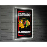 Chicago Blackhawks Hockey Rectangle Neolite LED Decor, NHL, Home