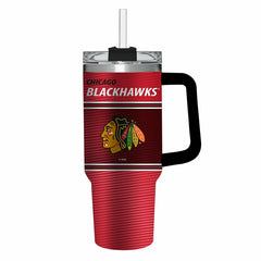40oz Stainless Steel Canyon Cup w/ Straw, Chicago Blackhawks, NHL, Home