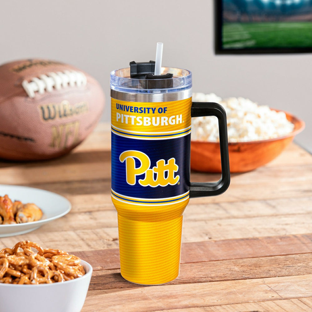 40oz Stainless Steel Canyon Cup w/ Straw, University of Pittsburgh, Home, Collegiate