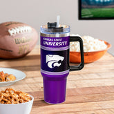 40oz Stainless Steel Canyon Cup w/ Straw, Kansas State University, Home, Collegiate