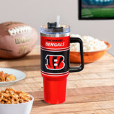 40oz Stainless Steel Canyon Cup w/ Straw, Cincinnati Bengals, Home, NFL