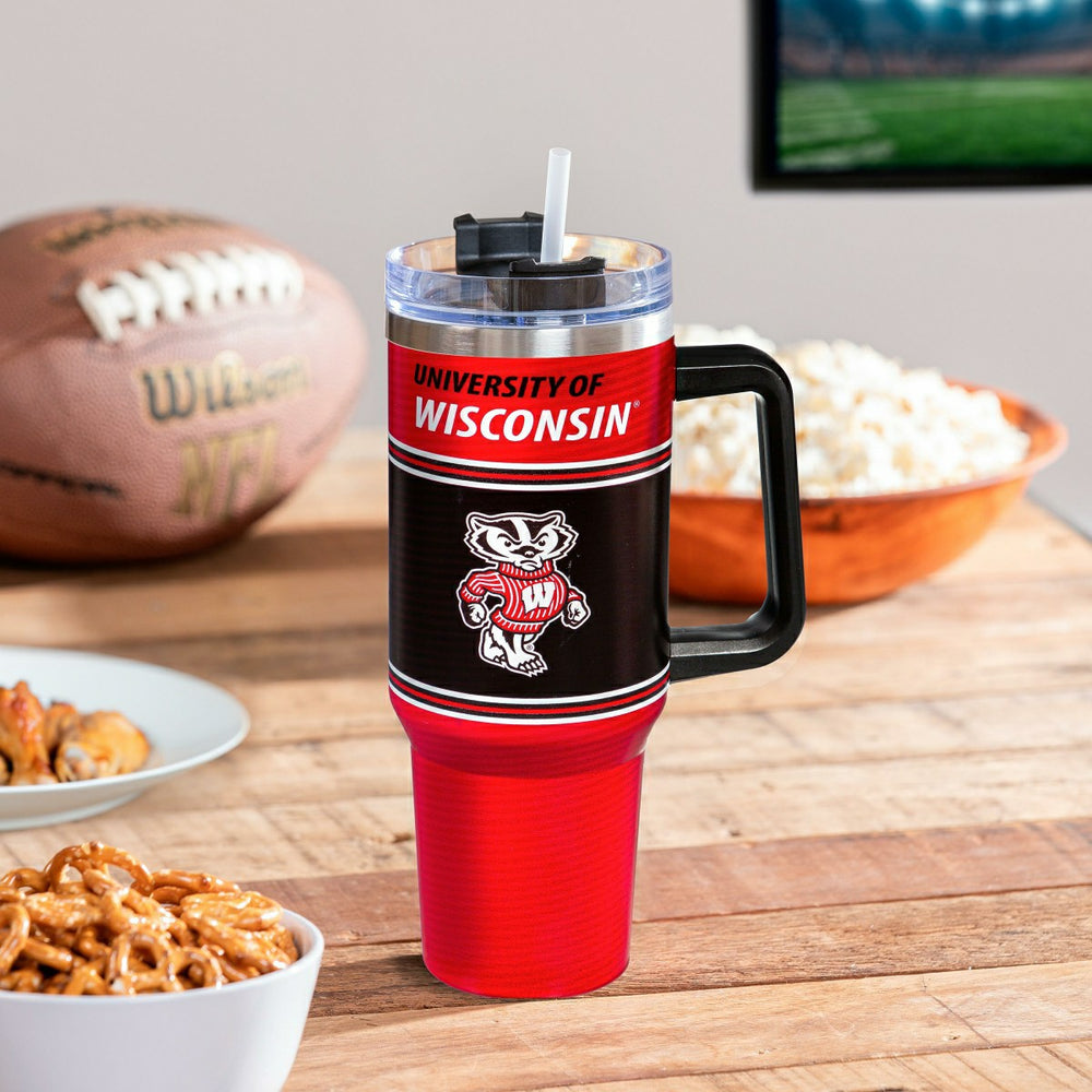 40oz Stainless Steel Canyon Cup w/ Straw, University of Wisconsin-Madi, Home, Collegiate