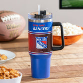 40oz Stainless Steel Canyon Cup w/ Straw, New York Rangers, Home, NHL