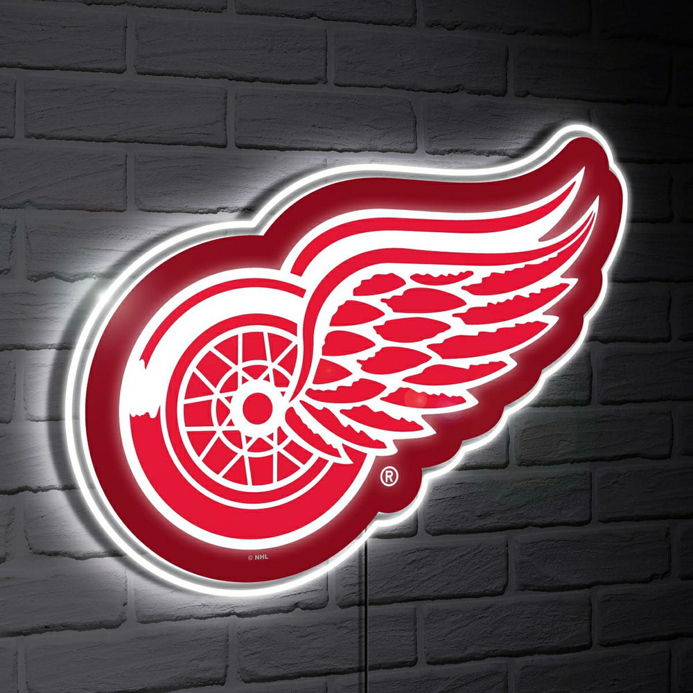 Detroit Red Wings LED Wall Decor, Glazelite, Logo, NHL, Home