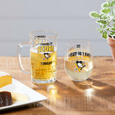 Stemless 17OZ Glass & Tankard 16OZ Gift Set, Pittsburgh Penguins, Home, NHL