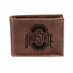 Ohio State, Bi-Fold Wallet, Brown, CH, 100% Genuine Leather, Home, Collegiate
