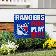 New York Rangers Coroplast Yard Sign "Fans Play Here", NHL, Home