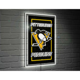 Pittsburgh Penguins Hockey Rectangle Neolite LED Decor, NHL, Home