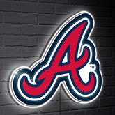 Atlanta Braves LED Wall Decor, Glazelite, Logo, MLB, Home