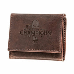 Los Angeles Dodgers Tri-Fold Wallet, Brown, World Series Champions 202, MLB, Home
