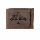 Los Angeles Dodgers Front Pocket Wallet with RFID Blocking, Brown, SC2, MLB, Home