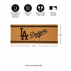 Los Angeles Dodgers Extra Large One Color Coir Mat, 60"x24", MLB