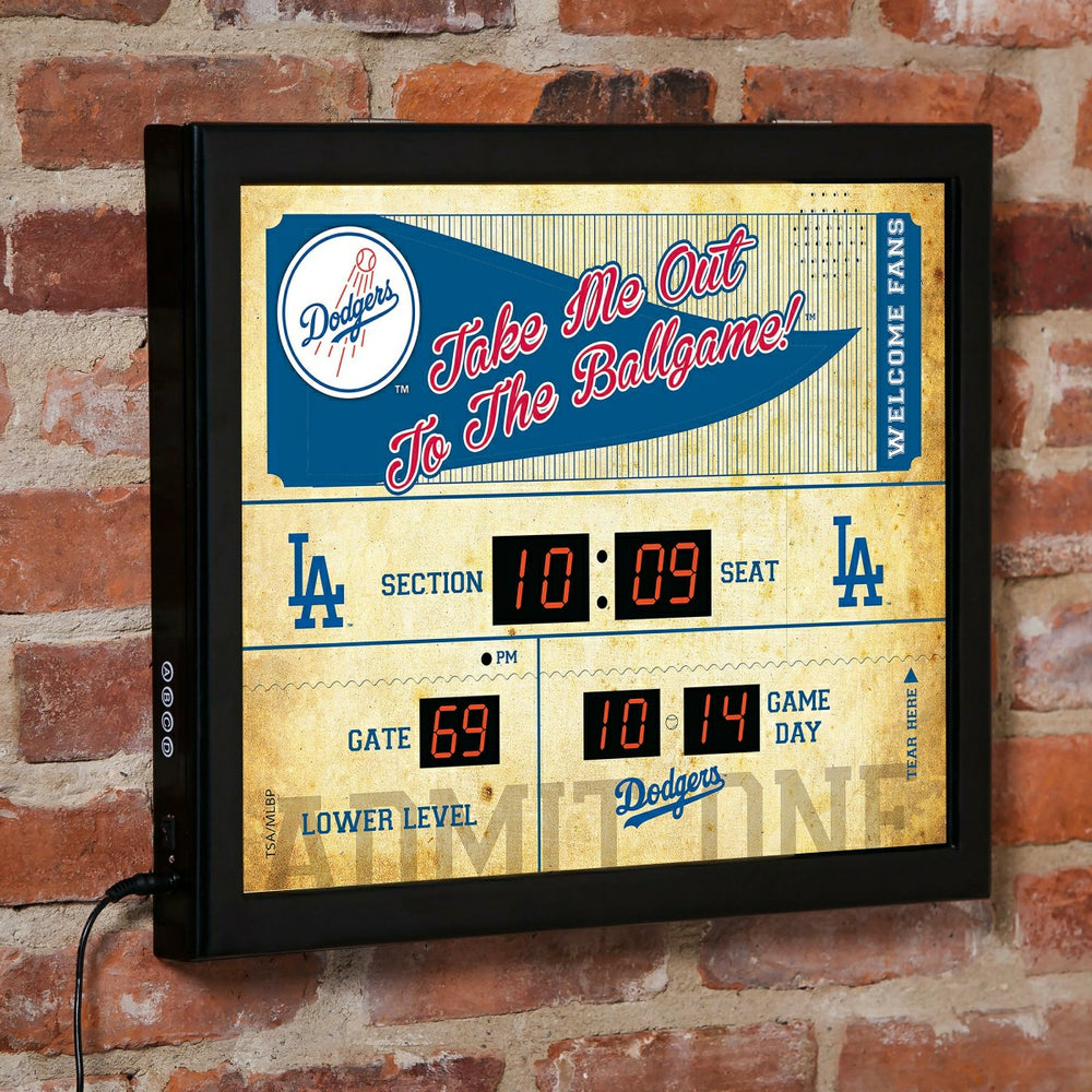 Scoreboard Wall Clock, Los Angeles Dodgers, MLB, Home