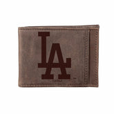 Los Angeles Dodgers Front Pocket Wallet w/ RFID Blocking Brown, MLB, Home