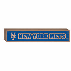 New York Mets Engraved Wood Sign, 3.5" x 18", MLB, Home