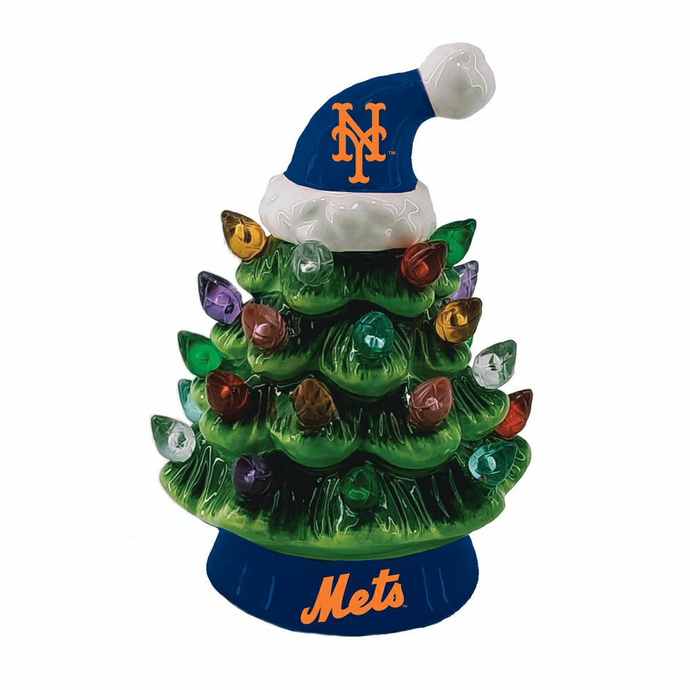 New York Mets 8" LED Ceramic Christmas Tree, MLB, Home