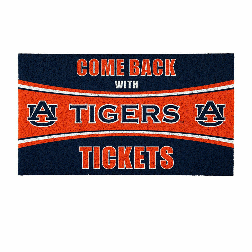 28" x 16" PVC Trapper Mat, Come Back with Tickets, Auburn University, Collegiate