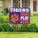 Clemson University Coroplast Yard Sign "Fans Play Here", Collegiate, Home