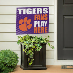 Clemson University Coroplast Yard Sign "Fans Play Here", Collegiate, Home