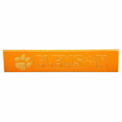 Clemson University Engraved Wood Sign, 3.5" x 18", Collegiate, Home