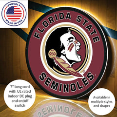 LED Wall Decor, Round, Florida State University, Collegiate, Home