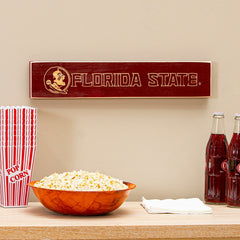 Florida State University Engraved Wood Sign, 3.5" x 18", Collegiate, Home
