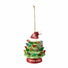 4" LED Ceramic Christmas Tree Ornament with Team Santa Hat, Florida St, Collegiate, Home