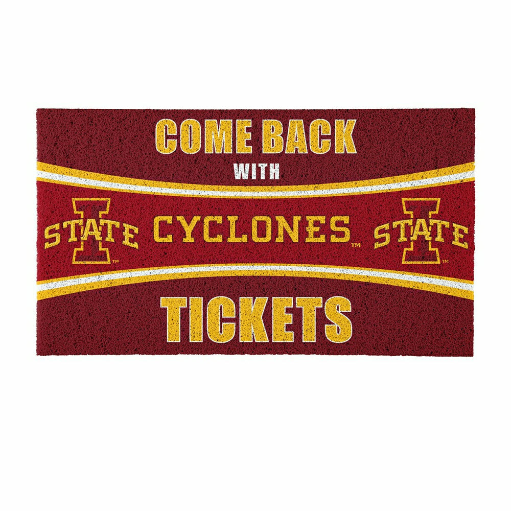28" x 16" PVC Trapper Mat, Come Back with Tickets, Iowa State Universi, Collegiate