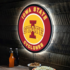 LED Wall Decor, Round, Iowa State University, Collegiate, Home