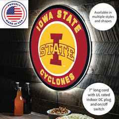 LED Wall Decor, Round, Iowa State University, Collegiate, Home