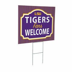 Louisiana State University Coroplast Yard Sign, "Fans Welcome", Collegiate, Home