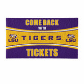 28" x 16" PVC Trapper Mat, Come Back with Tickets, Louisiana State Uni, Collegiate