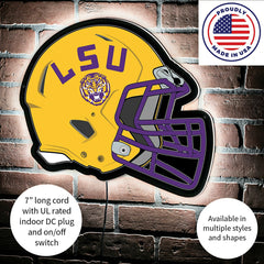 LED Wall Decor, Helmet, Louisiana State University, Collegiate, Home