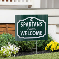 Michigan State University Coroplast Yard Sign, "Fans Welcome", Collegiate, Home