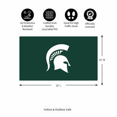 Full Color PVC Mat, 16" x 28", Michigan State University, Collegiate