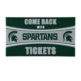 28" x 16" PVC Trapper Mat, Come Back with Tickets, Michigan State Univ, Collegiate