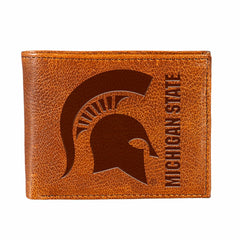 Michigan State University, Embossed 100% Genuine Tumbled Leather Passc, Collegiate, Home